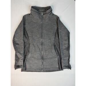 Lululemon Radiant Jacket Full Zip Funnel Neck Heathered Core Dark Grey Size 10